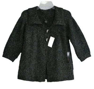 NWT BCBGMAXAZRIA Black Boucle Wool Blend Cardigan Size M MSRP $230 - Image 1 of 4