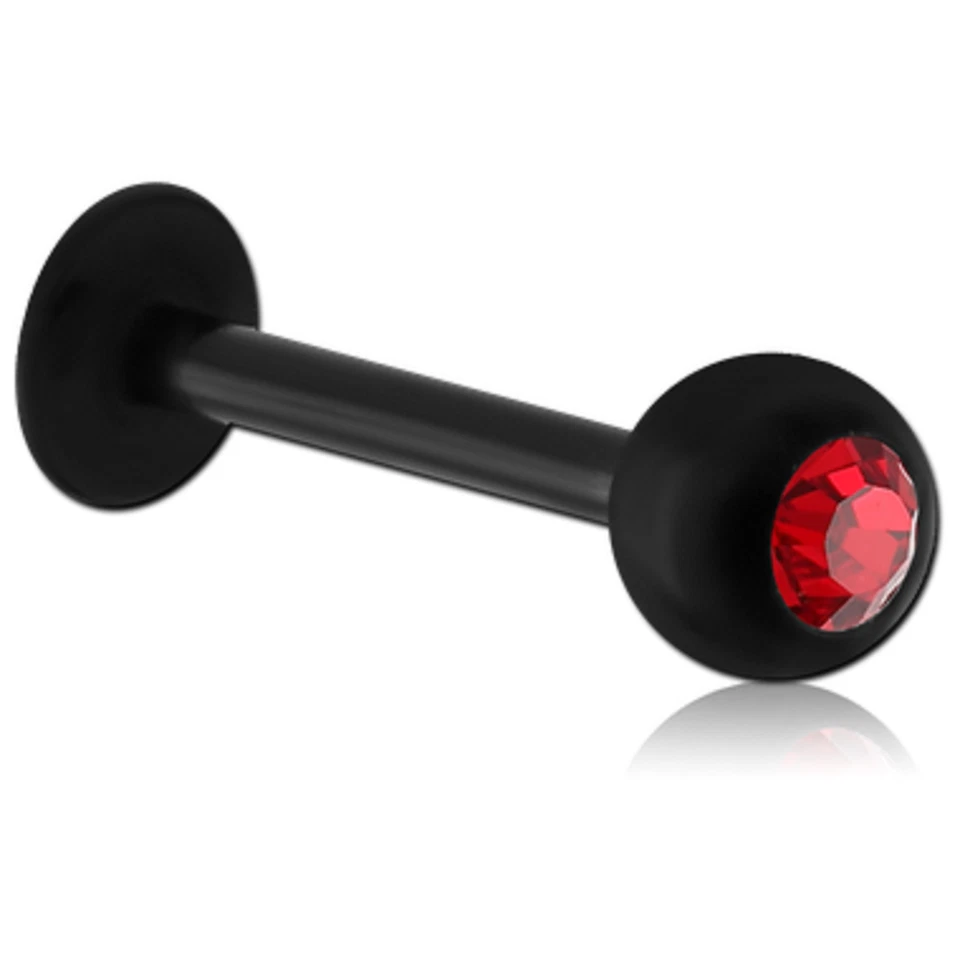 Piercing TRAGUS Schwarz Labretpiercing Kristall ROT 1,6MM Lippenpiercing Ohr - Bild 1 von 1