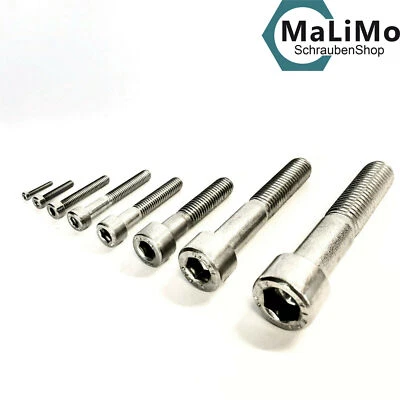 RIPOX Zylinderschrauben Edelstahl DIN 912 A2 VA V2A Innensechskant Zylinderkopf M2-M12