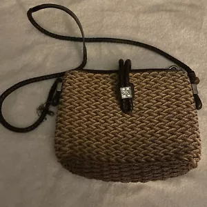 Borsa a tracolla in pelle rifinita in paglia Brighton borsa tote borsa a tracolla ciondoli - Foto 1 di 7