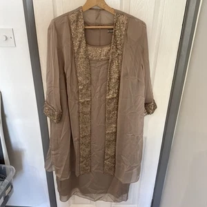 Maya Brooke Women’s Gold Sequin MOTB Outfit Dress Midi Size 18 - Picture 1 of 7