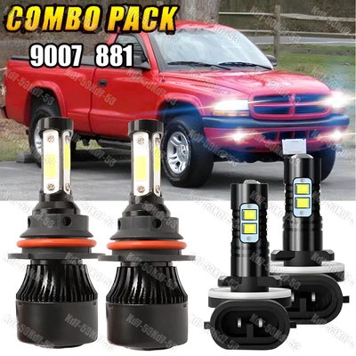 Для Dodge Dakota 2001-2004 4 X 6000K светодиодные фары дальнего/ближнего света + противотуманные лампы - Изображение 1 из 4