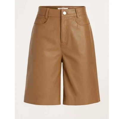 Pantalones cortos de cuero de cintura alta con marco talla 25 Foto 1 de 4