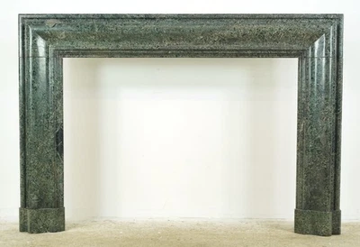 Antique Bolection Dark Green Marble Mantel - Image 1 of 4
