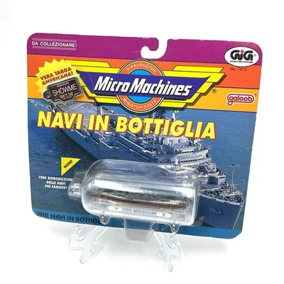 Micro Machines Ship In A Bottle #2 USS Missouri Military  1990 Galoob GL - Imagen 1 de 3
