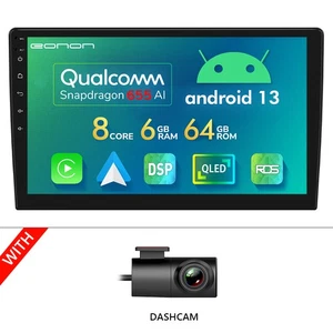 DVR+10.1" Android 13 8-Core 6+64 Apple CarPlay 2 DIN Car GPS Radio Stereo 4G LTE - Picture 1 of 24