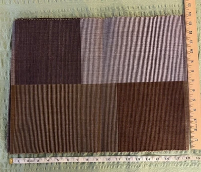 Juego de 4 manteles individuales de algodón 14”x19” marrón tostado púrpura gris acanalado Foto 1 de 4