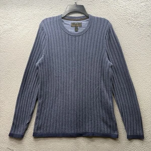 Jos A Bank Reserve Slim Fit Sweater Blue Cotton Cashmere Knit Crewneck Men’s M - Picture 1 of 10