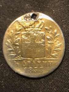 1833 1/2 Drachma Greece King Otto,1st year made only 900,000 Silver 90% Rare**** - Picture 1 of 3