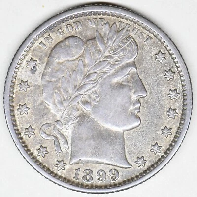 1899 barber quarter in an uncirculated high grade with beautiful toning - Image 1 of 4
