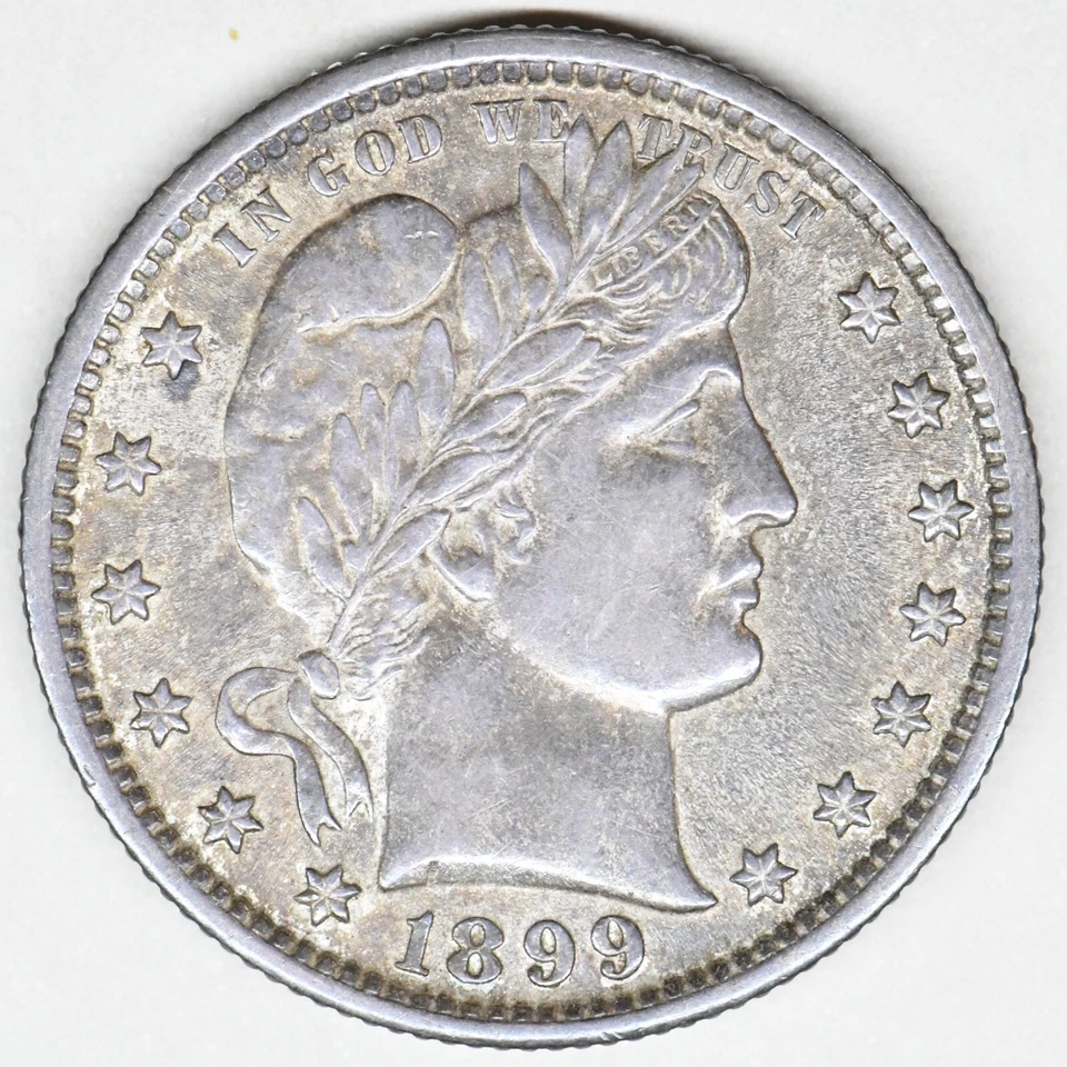 1899 barber quarter in an uncirculated high grade with beautiful toning - Image 1 of 4