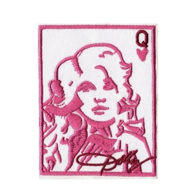 PATCHWORK PARADISE Dolly Parton Queen of Hearts Embroidered Iron-On Patch Country Music Icon