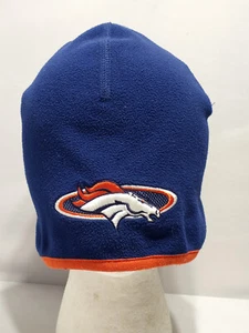 Denver Broncos Fleece Hat Skull Cap Beanie Blue Orange One Size Fits Most - Picture 1 of 12