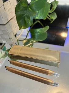 Vintage CROSS  14kt Gold Filled Made In USA  Pen And Pencil Set Rose  - Picture 1 of 6