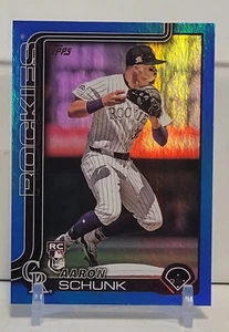 2025 Topps Aaron Schunk #196 Rookie RC Blue Foil /150 - Picture 1 of 2