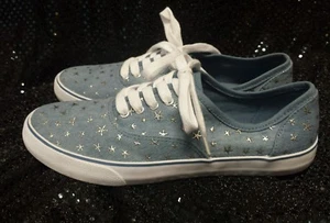 Scarpe casual unisex MOSSIMO NUOVE SENZA SCATOLA denim blu tela e stelle uomo 9/donna 10,5 - Foto 1 di 7