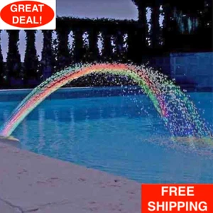 Swimming Pool Rainbow Waterfall Fountain Lights Show Above Ground Colorful Light - Picture 1 of 24