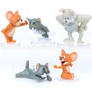 Tom & Jerry CAKE TOPPER 5pc Set 1-1/2"- 2-1/2" Birthday Cake Topper Figurines  - Picture 1 of 5