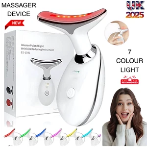 7 Colours Neck Face Lifting Massager Skin Tighten Device LED Anti Beauty Wrinkle - Picture 1 of 16