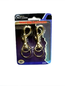 Paquete 2 en 1 - Llaveros de clip a presión de acero inoxidable de alta resistencia color dorado - Imagen 1 de 3