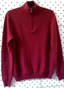FARHI By NIKOLE FARHI Cashmere-Wool Casual Burgundy Zip Pullover Size M - Picture 1 of 18
