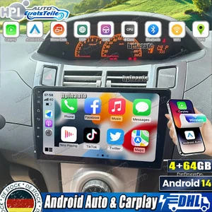 DAB+ 9" Für Toyota Yaris XP90 2005-11 Android14 Carplay Autoradio GPS Navi 4+64G - Bild 1 von 19