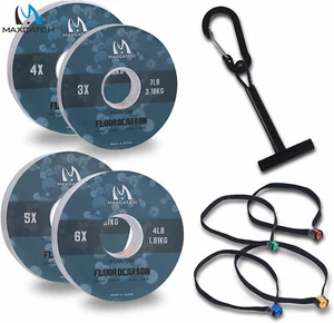 Maxcatch Fluorocarbon Leader Tippet Line for Fly Fishing with Tippet Line Holder - Picture 1 of 5