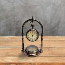 Nautical Ship Table Clock Desk Clock Maritime Compass with Antique Hanging Clock
