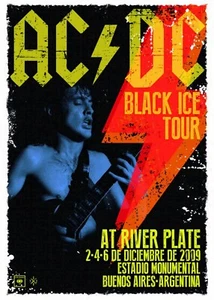 Póster de concierto de hielo negro enmarcado en AC DC, Argentina - Imagen 1 de 2