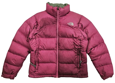 HOT Women THE NORTH FACE NUPTSE 700 GOOSE DOWN QUILT PUFFER ORCHID PINK Jacket M - Image 1 of 4