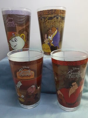 Copos Disney Store A Bela e a Fera ~ Conjunto de 4 Peças ~ 16 Onças - Imagem 1 de 4