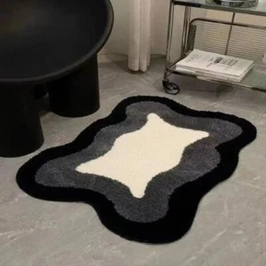 Rug Soft Polyester Multicolor Modern Rectangle Non-slip Easy Clean Solid Decor - Picture 1 of 27
