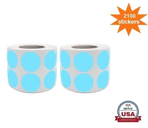 Pegatinas de puntos de colores etiquetas azules redondas de 3/4"" (19 mm) 2100 etiquetas en rollos - Imagen 1 de 9