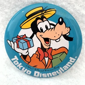 vintage Walt Disney 1980's Tokyo Disneyland Goofy 3 1/2" Pinback Button badge - Picture 1 of 4