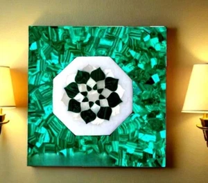 Mesa de café de mármol de malaquita | Decoración de piedra hecha a mano | Acento para el hogar - Imagen 1 de 10