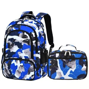 Camo School Backpack Lightweight Schoolbag Travel Camp Outdoor Daypack BL Cam... - Picture 1 of 7