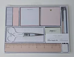 Sugar Paper Essentials 9pc Office Supply Kit Tray Pink White Desk Organizer New - Picture 1 of 4