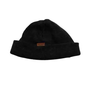 Railcar Fine Goods Selvedge Denim Wool Beanie Hat Gray Leather WARM - Picture 1 of 2