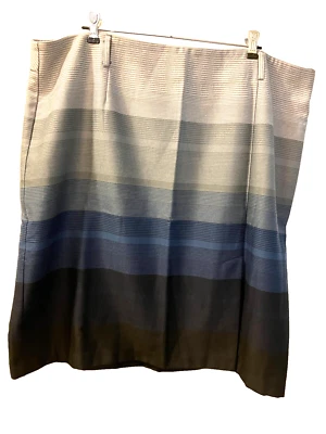 Falda lápiz a rayas gris azul talla 18 de Roz & Ali para mujer. Ropa profesional Foto 1 de 4