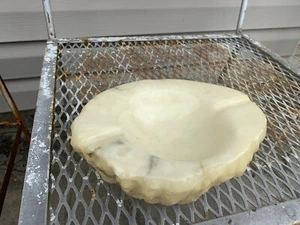 Cenicero vintage alabastro mármol piedra tallada Italia MCM grande más de 4 libras - Imagen 1 de 12