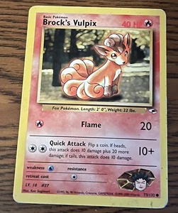 Pokemon Brock's Vulpix - WOTC Gym Heroes Common 73/132 Unlimited 2000 - Picture 1 of 2