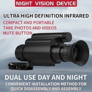 NV075 1080P 4X Zoom IR Laser Night Vision Monocular Scope 840/950nm Hunting Cam - Picture 1 of 24