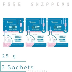 3 Sachets X 25 g DERMEDY SKIN LAB GLOW DRIP MASK Dewy Strong Vitamin B5 Facial - Picture 1 of 11
