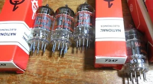 NOS Quad 7247/12DW7 Röhren! 3 sind USA und 1 ist Mullard! Sie erhalten vier Röhren! - Bild 1 von 3