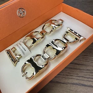 NEUF ✅ Bracelet Apple Watch Tory Burch doré Gemini Link 38 mm 40 mm 41 mm TBS0013 - Photo 1 sur 7