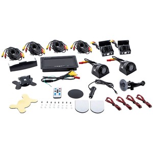 7" HD Split Monitor+4X Backup Rear View Camera System Night Vision For RV Bus