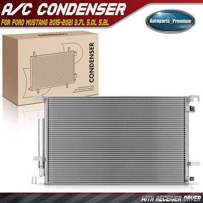 Condensador de CA con receptor secador para Ford Mustang 2015-2022 V6 3,7 L V8 5,0 L 5,2 L Foto 1 de 4