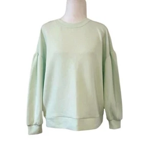 Maglione pullover Rachel Zoe super morbido verde menta manica a sbuffo taglia S comodo pastello - Foto 1 di 9