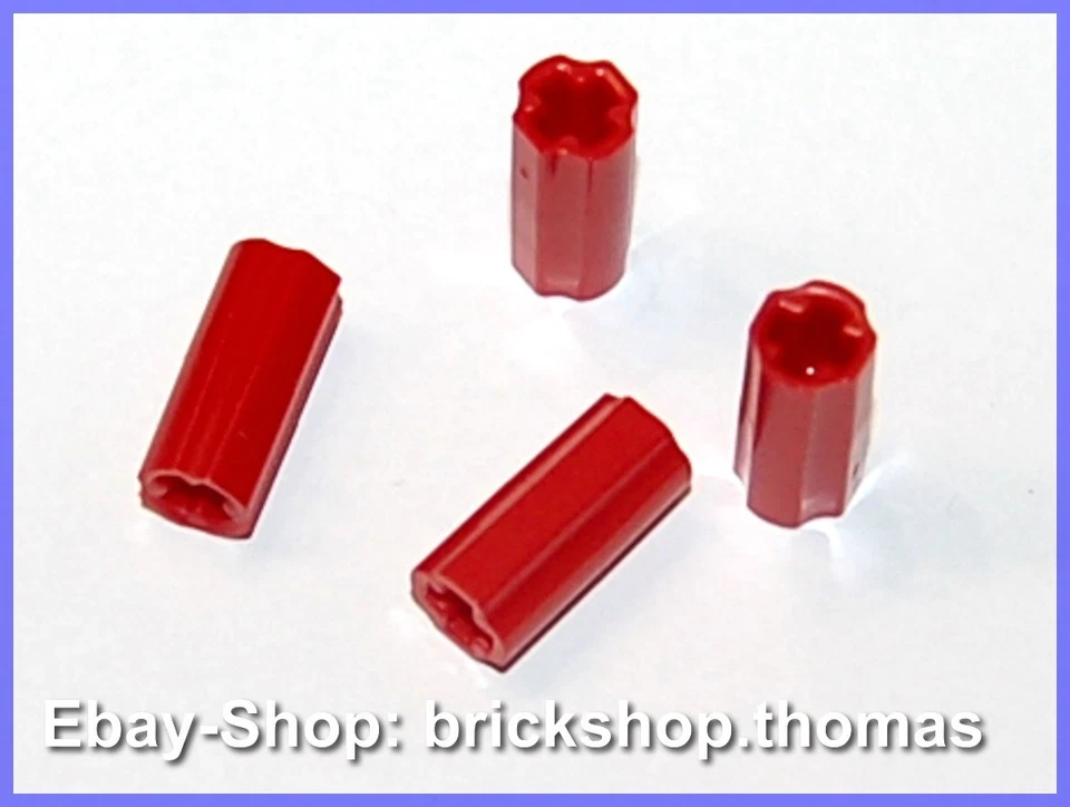 Lego Technic 4 x Verbinder Achs Hülsen rot - 6538c - Connector Red - NEU / NEW - Bild 1 von 1