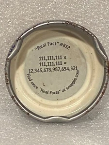 Snapple Real Fact Cap #812 *Pre-Owned w/Rust & Dented* rr1 - Picture 1 of 4